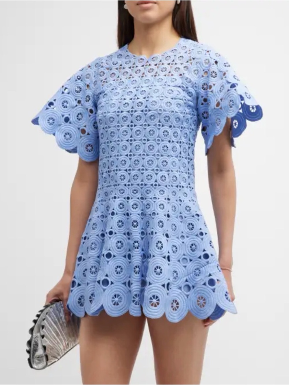 Jonathan Simkhai Periwinkle Blue Crochet Mini Dress